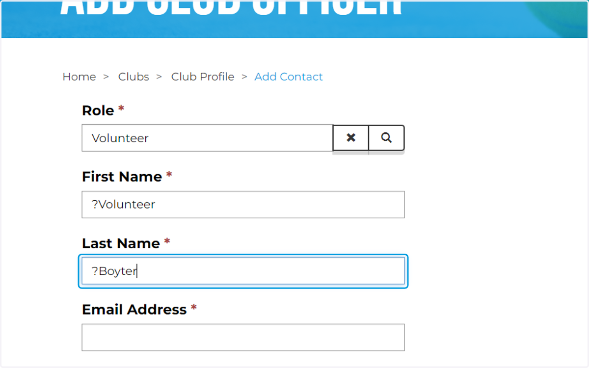 Type Last name