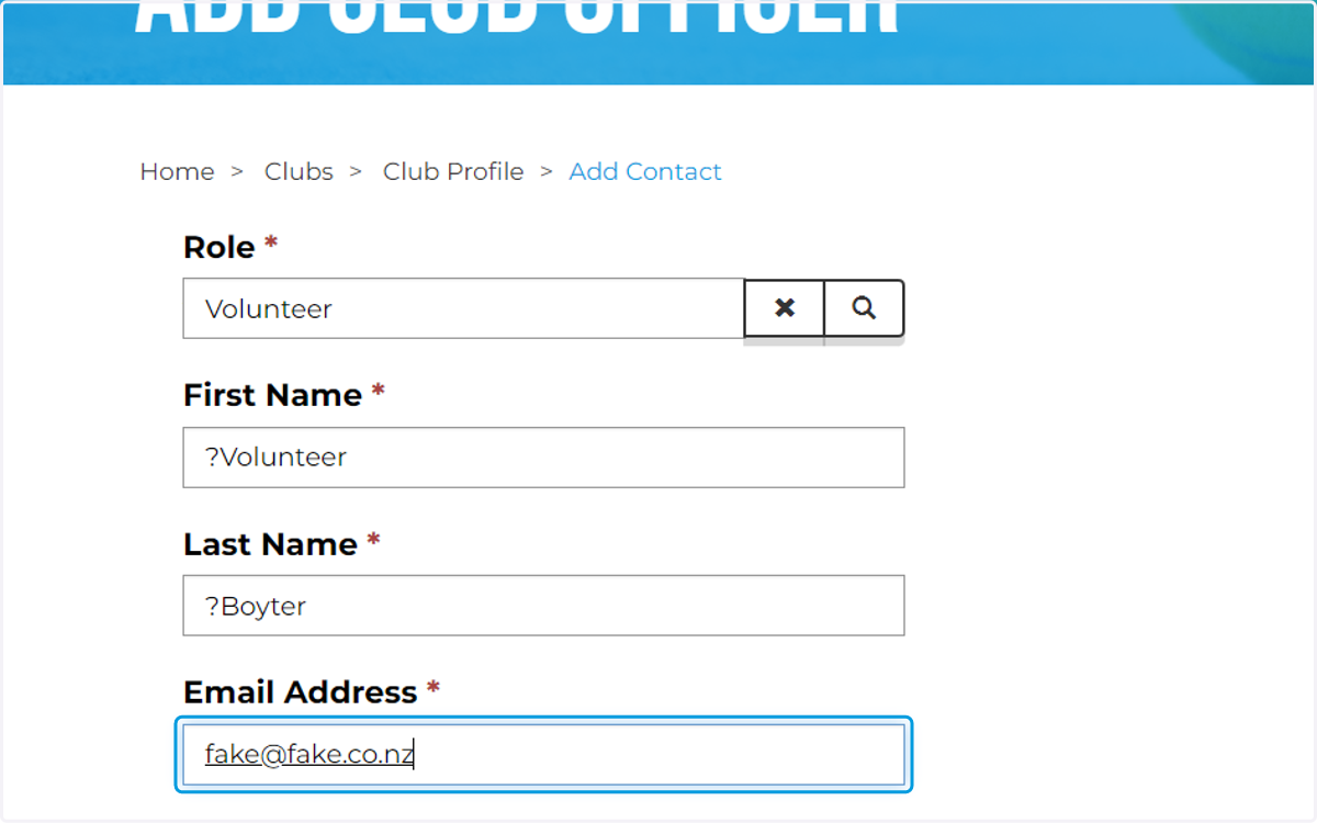 Type email address