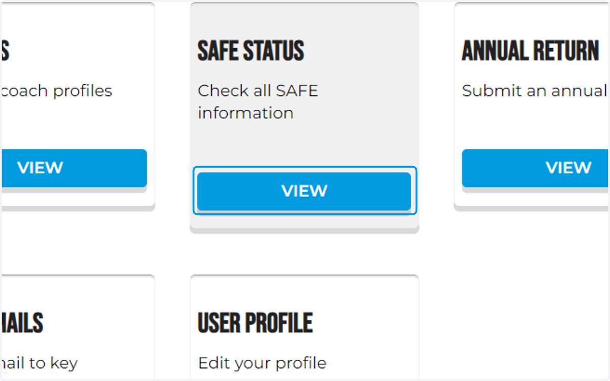 Click on VIEW under Safe Status