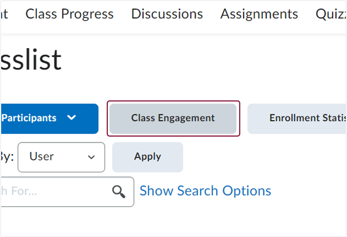 Click on Class Engagement