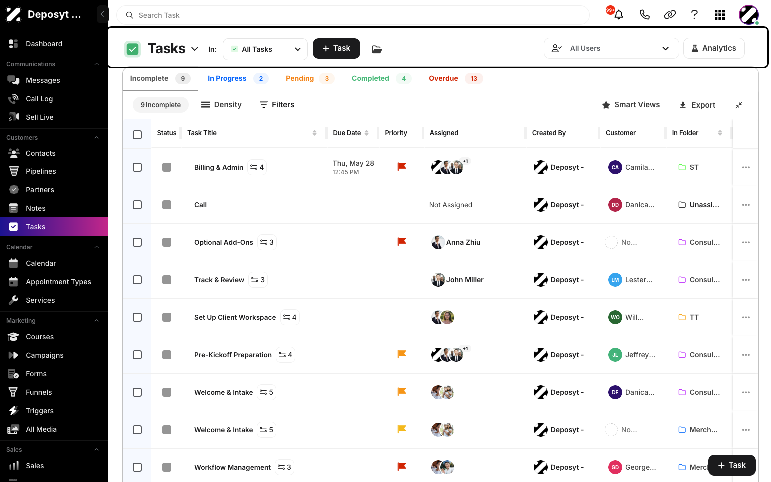 Step 3: You are now in the Tasks section.