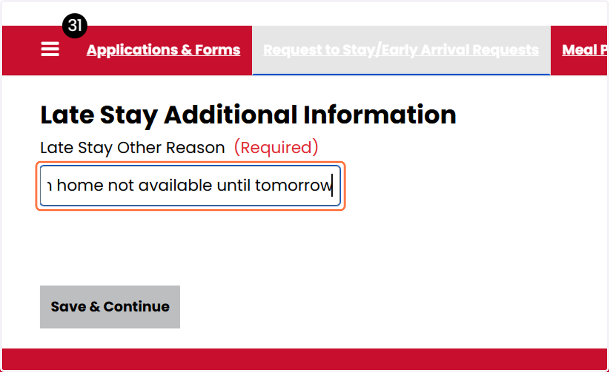 If you selected "Other" as the reason for your request, please add more details in the Other field if prompted. This information is required to complete your request.