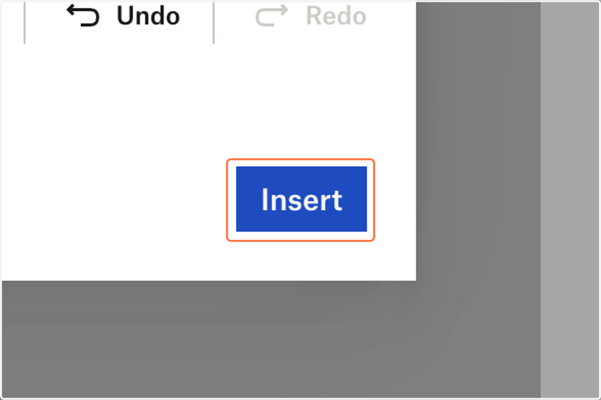 Click on Insert