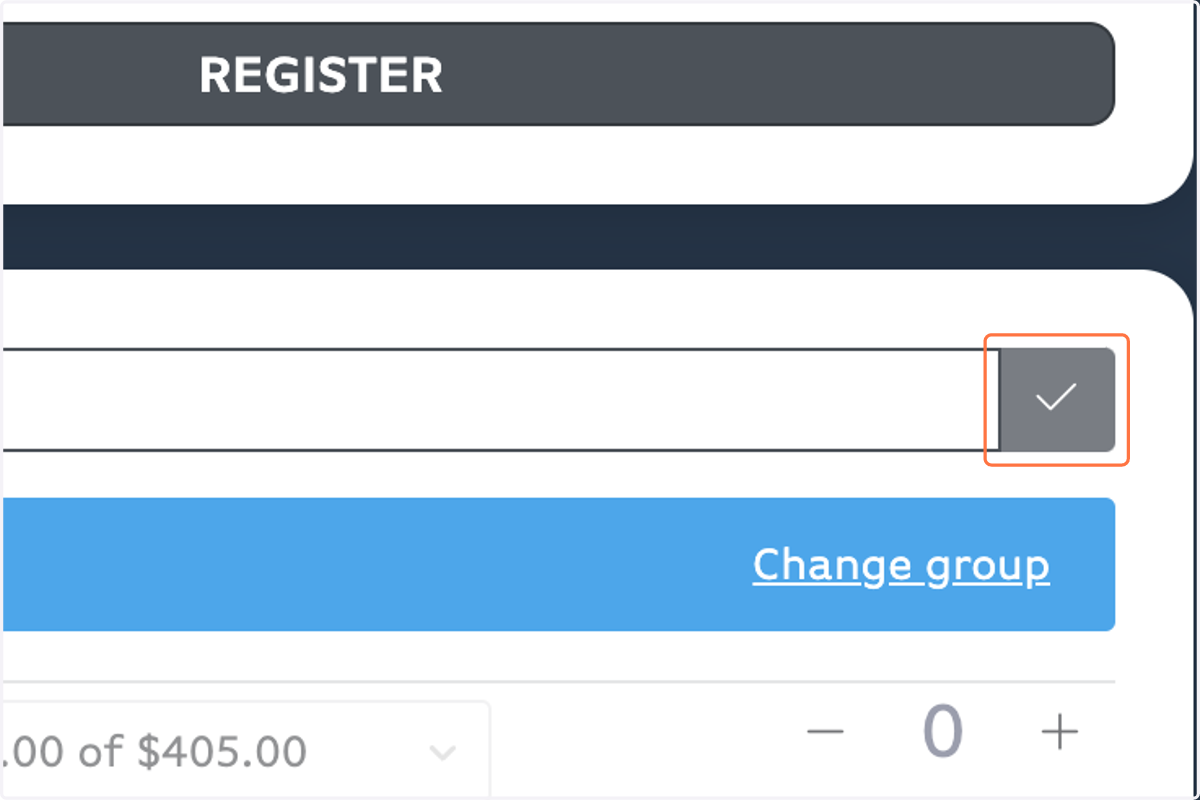 Click on the grey check button