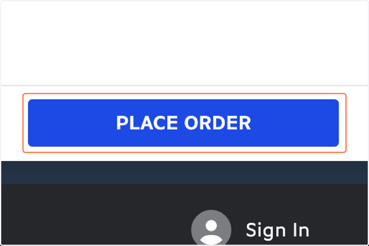 Click on PLACE ORDER