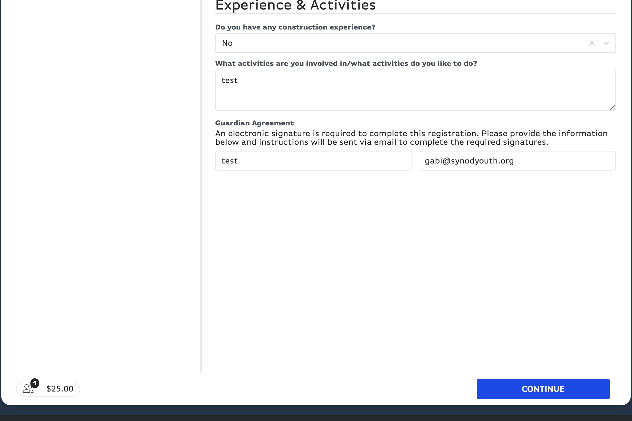 Click on CONTINUE