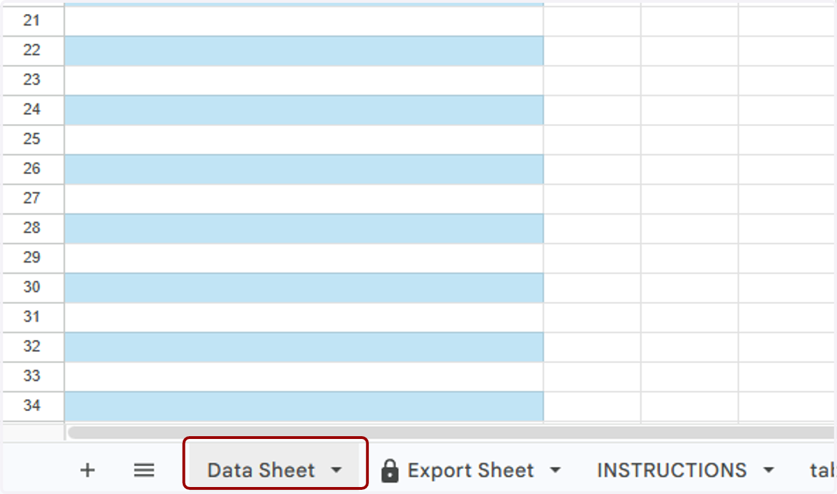 After that's done, return to the Data Sheet.