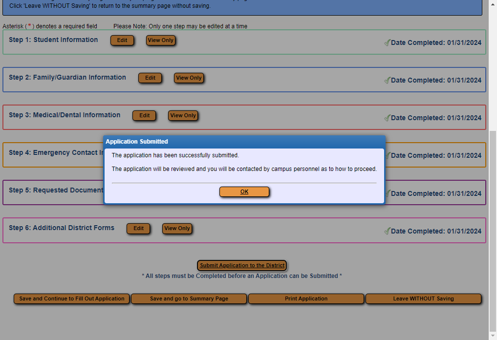 Click on OK