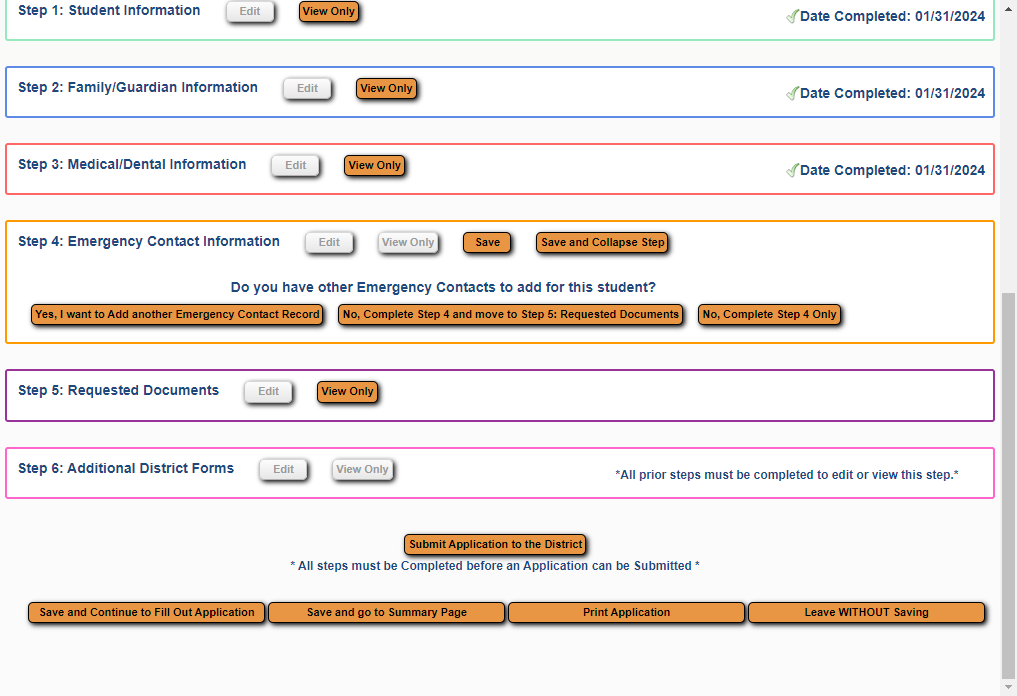 Click on Yes, I want to Add another Emergency Contact Record