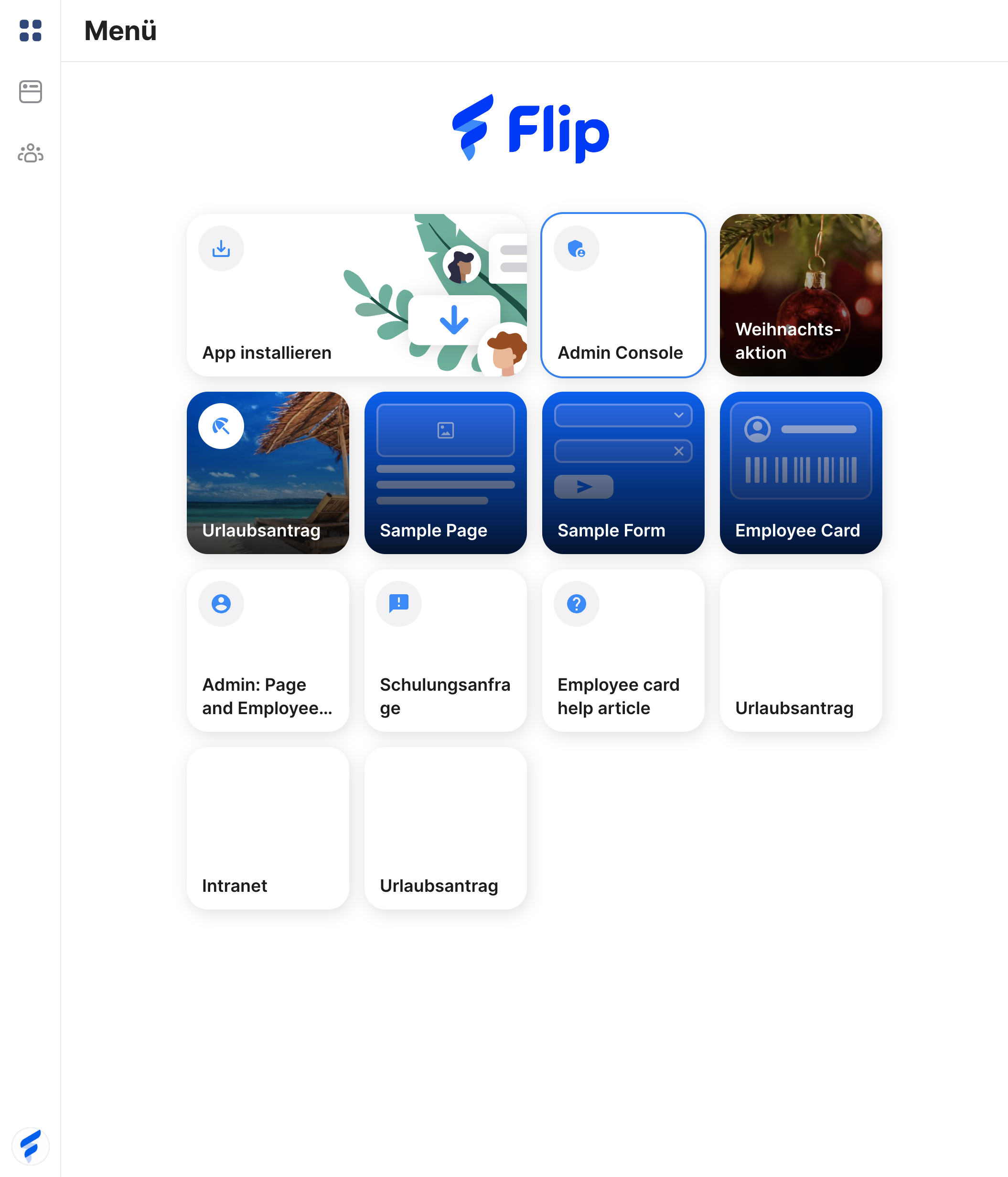 Gehe in deine Mitarbeiter-App und in die "Admin Console"