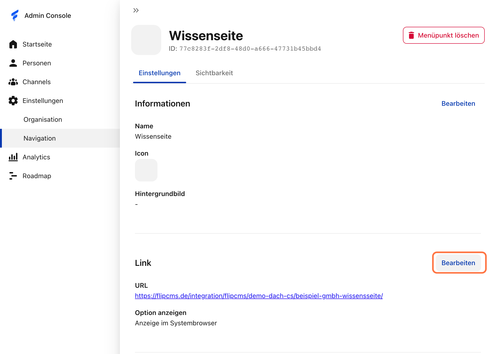 Klicke auf "Einstellungen"