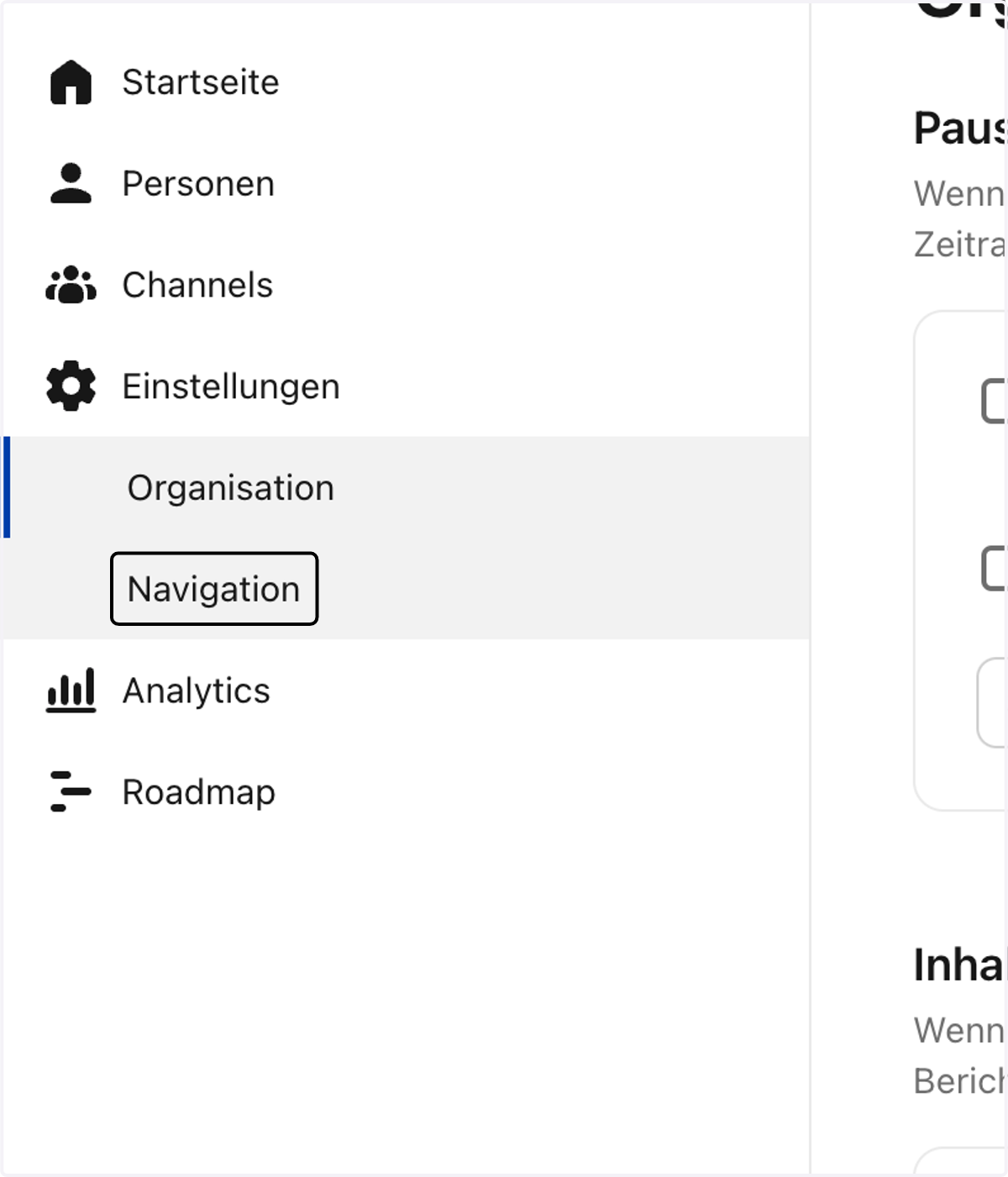 Klicke auf "Navigation"