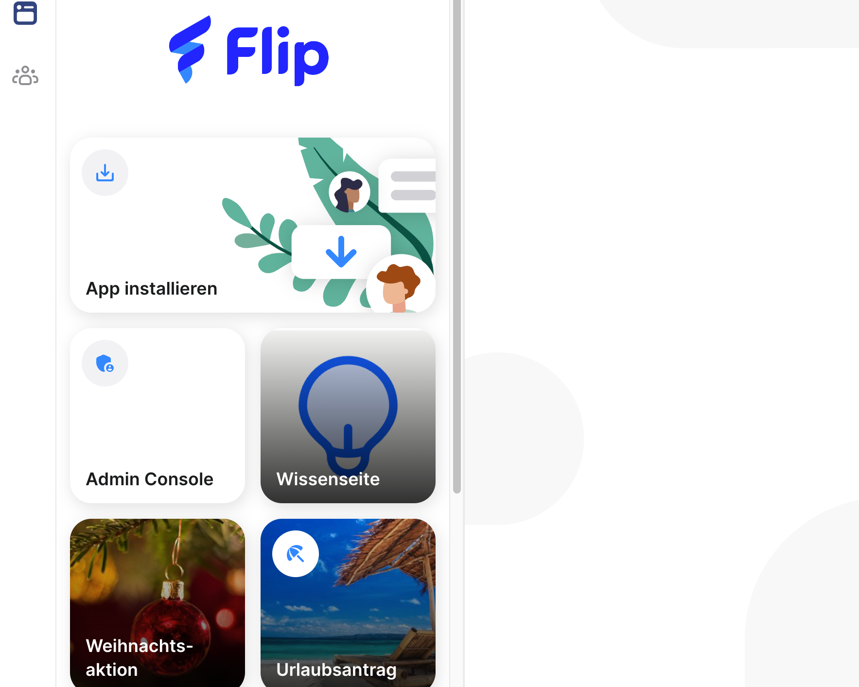Gehe ins App-Menü