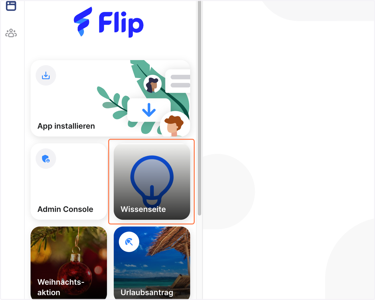 Gehe ins App-Menü