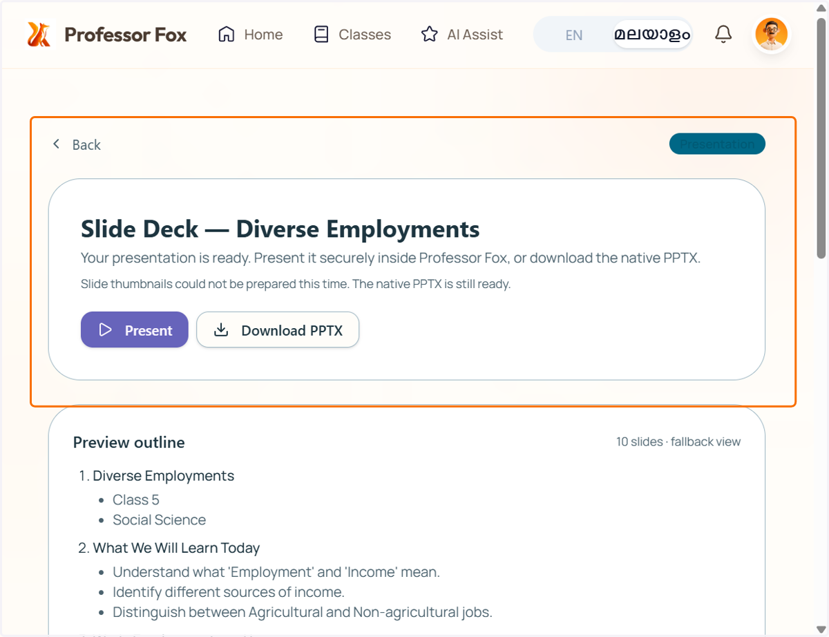 Like this Your opened resource is now open in the resource viewer. here we opened Slide Deck .