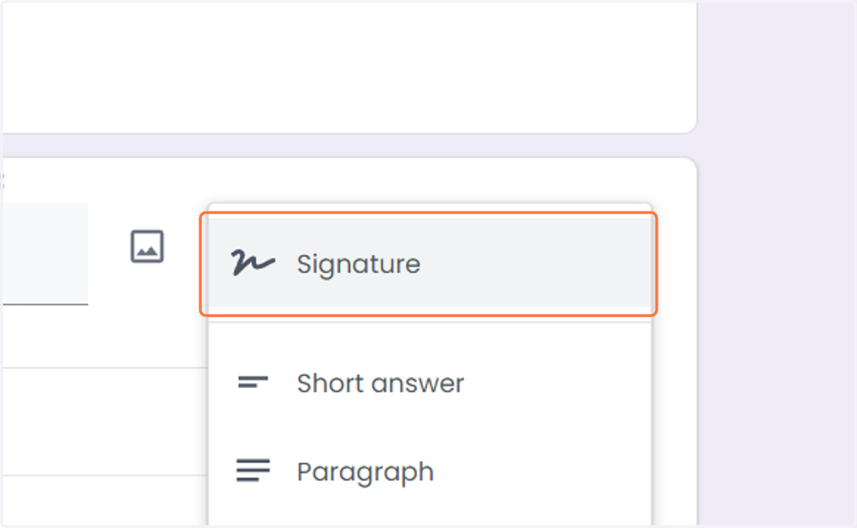 Click on Signature
