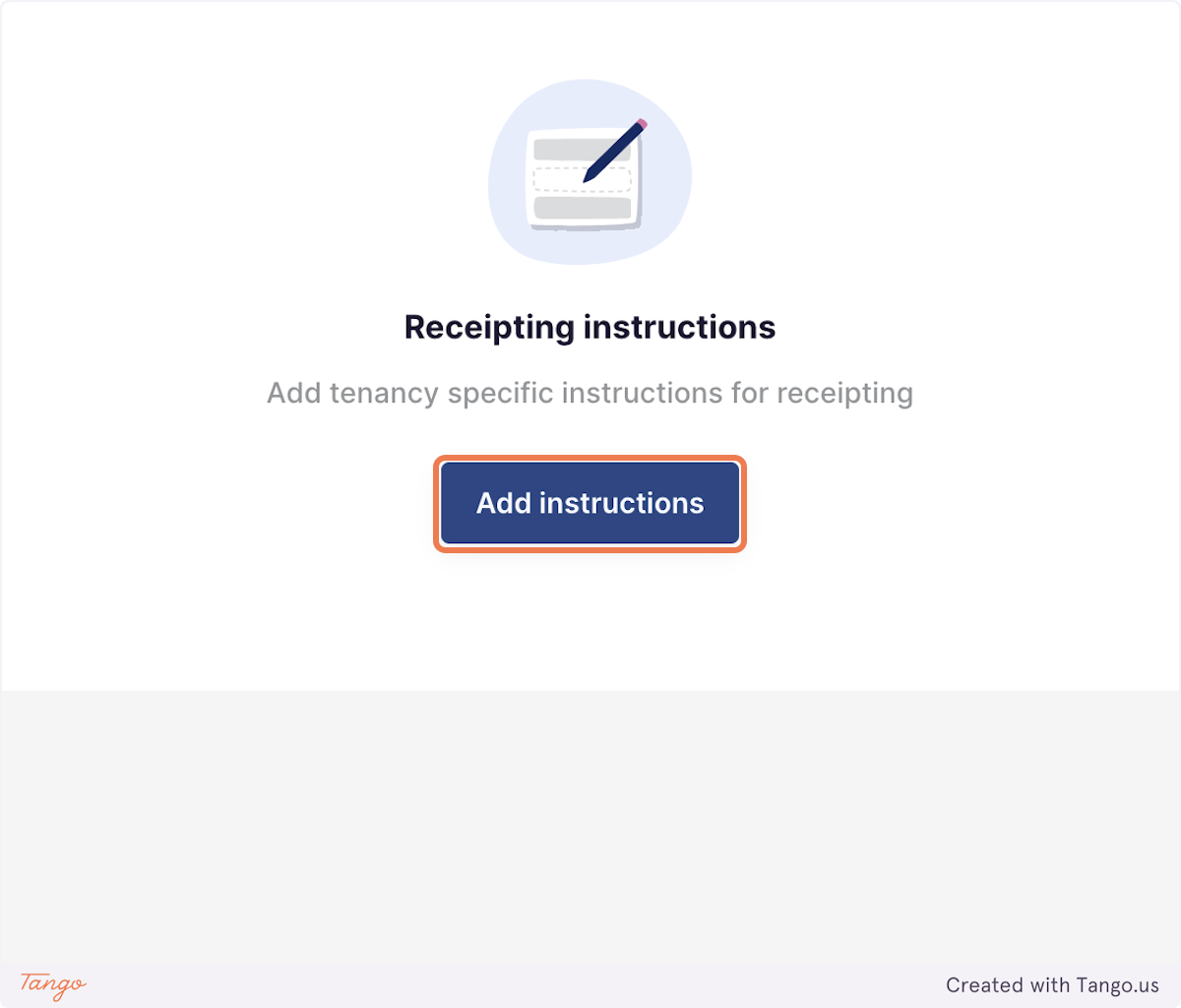 Click on Add instructions