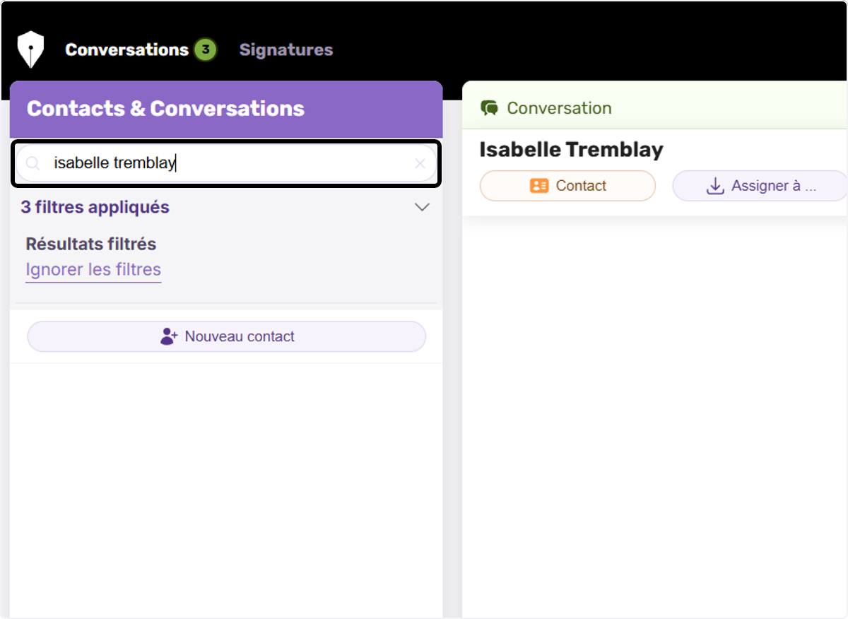 Recherchez votre Contact