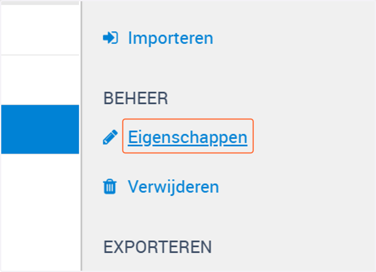 Klik aan de rechterkant op Eigenschappen.