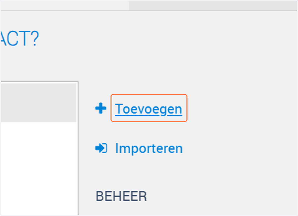 Je kunt nu antwoorden toevoegen. Er zijn 2 manieren. Als je klikt op Toevoegen dan kun je 1 antwoord per keer toevoegen. Klik je op Importeren dan kun je meerdere antwoorden in een keer toevoegen. Beide manieren worden uitgelegd.