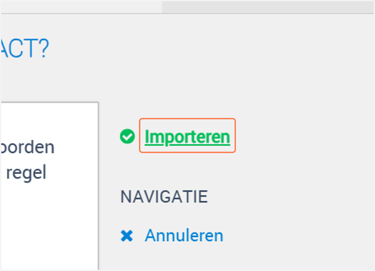 Klik op Importeren om de antwoorden te bevestigen.