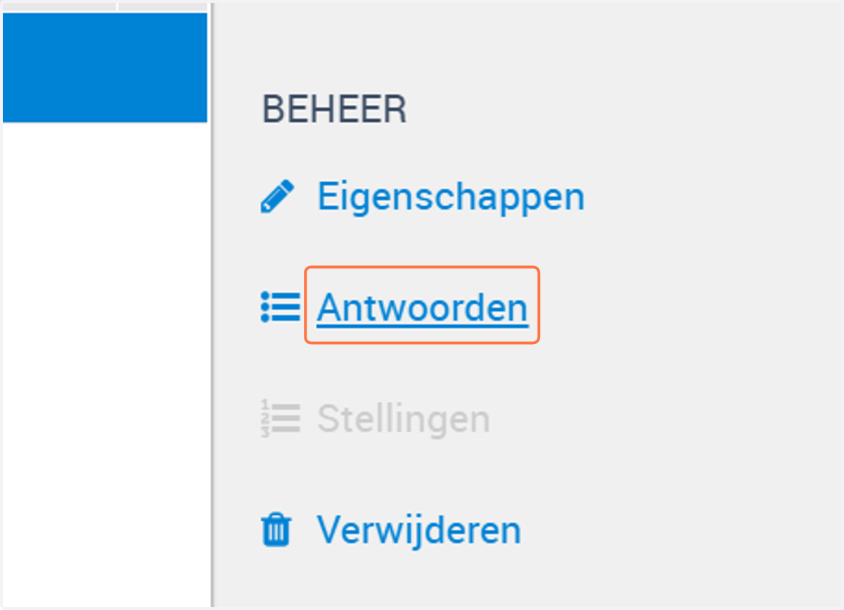 Klik aan de rechterkant op Antwoorden.