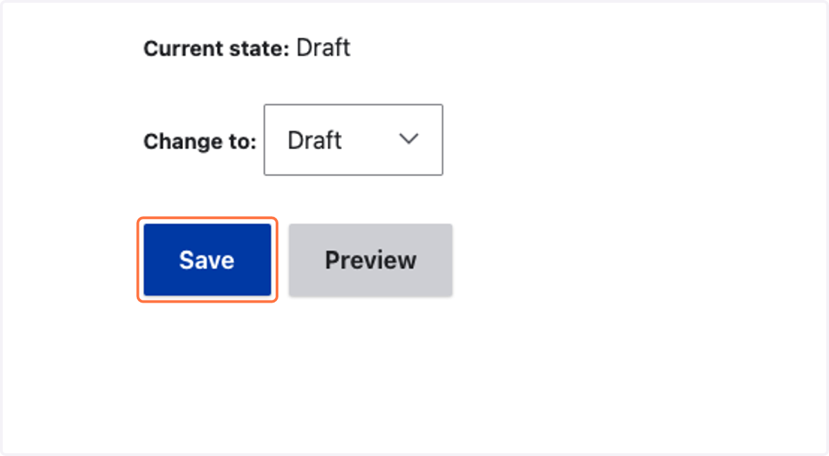 Click Save to preview your centered heading and red button
