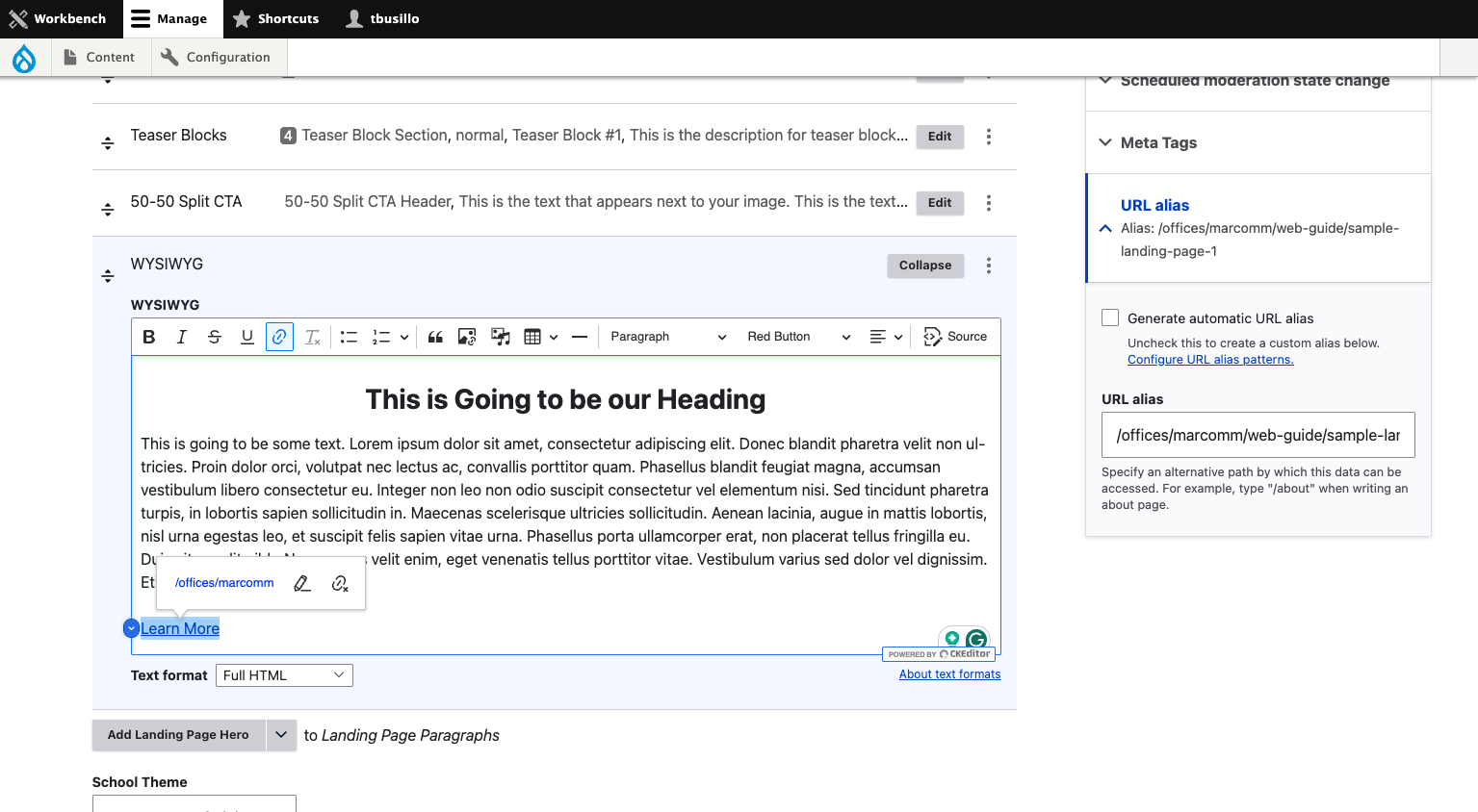 Highlight the text of your button