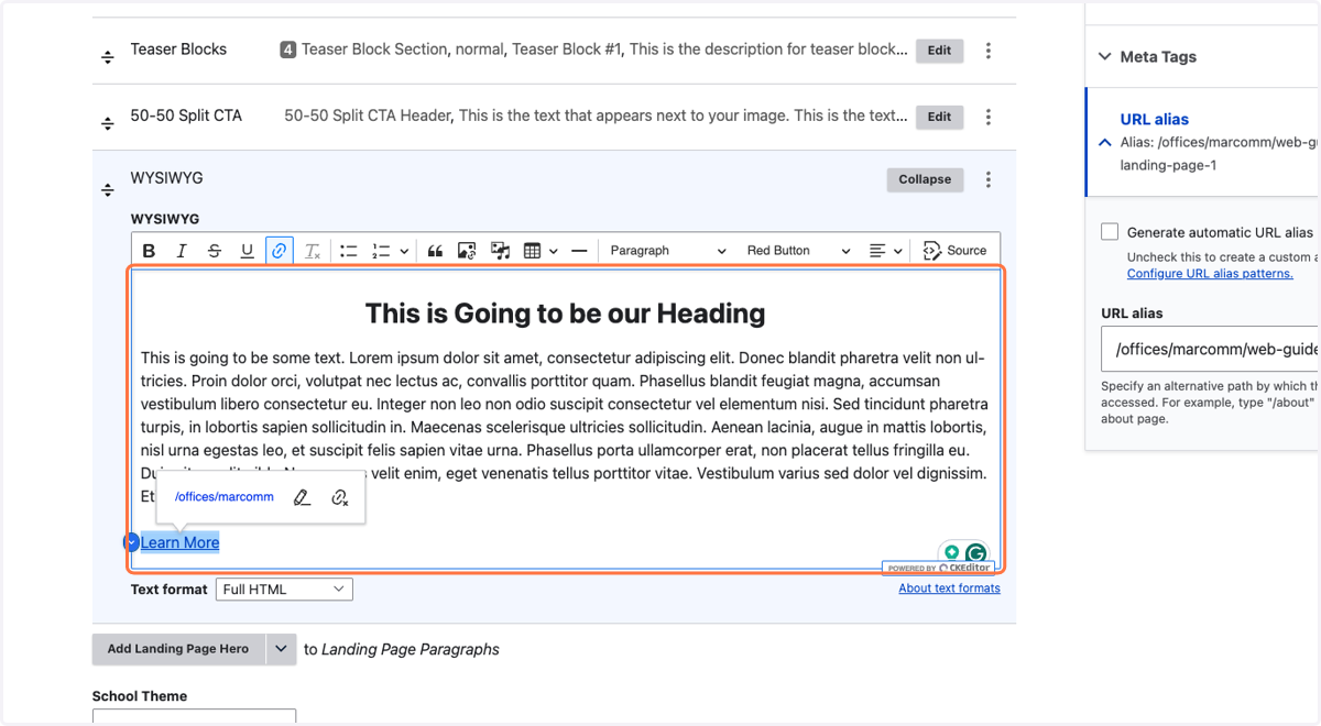 Highlight the text of your button