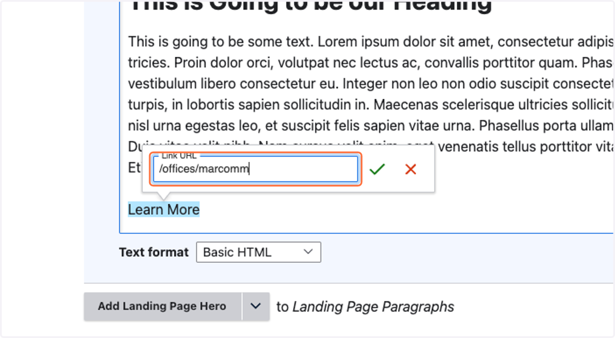 Enter the URL path of your link or the full URL if outside of www.sju.edu