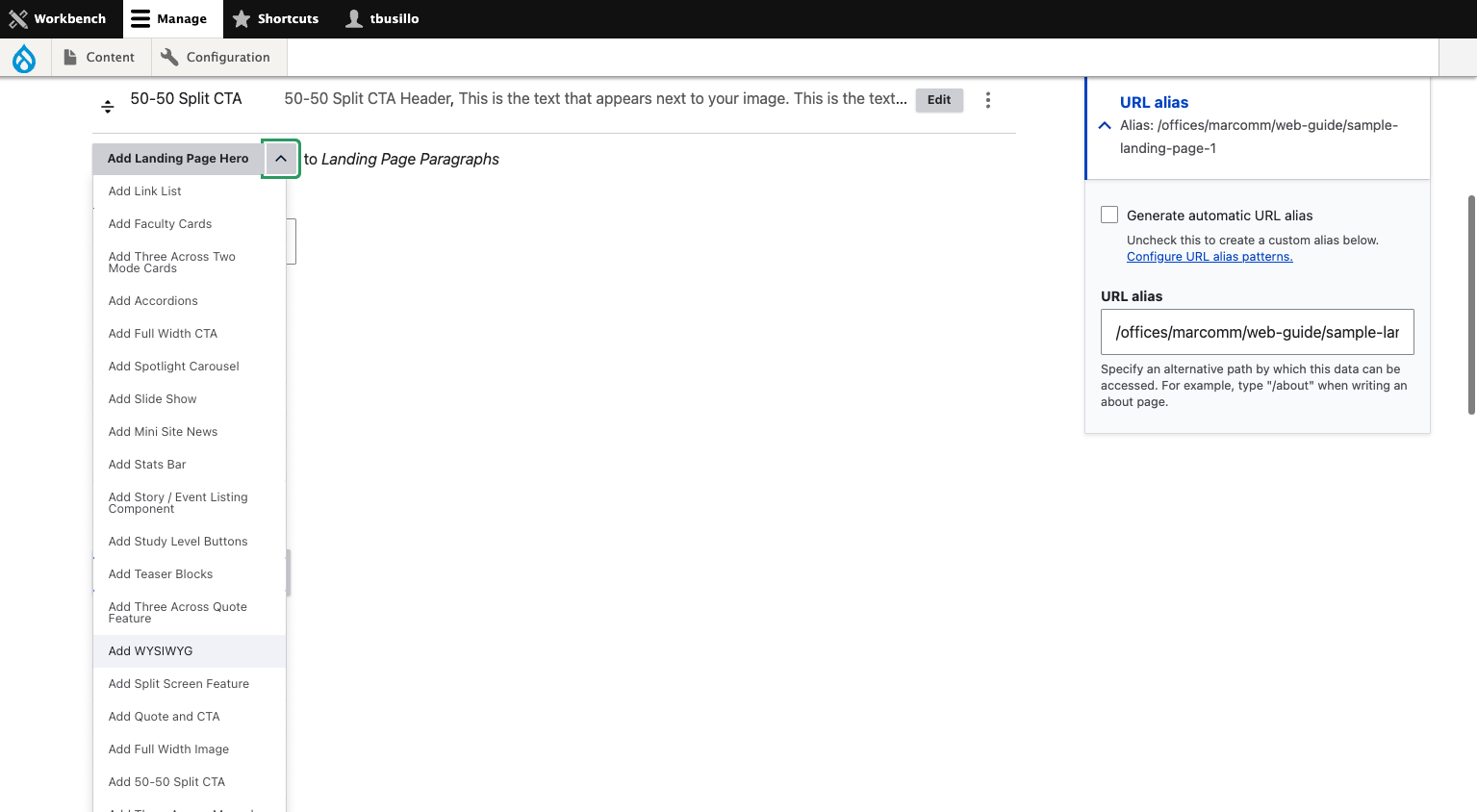 Click on Add WYSIWYG
