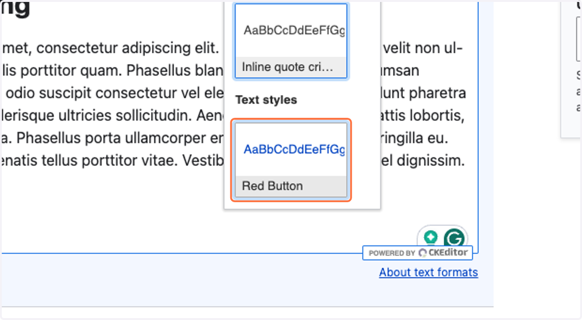 Select Red Button from the dropdown.