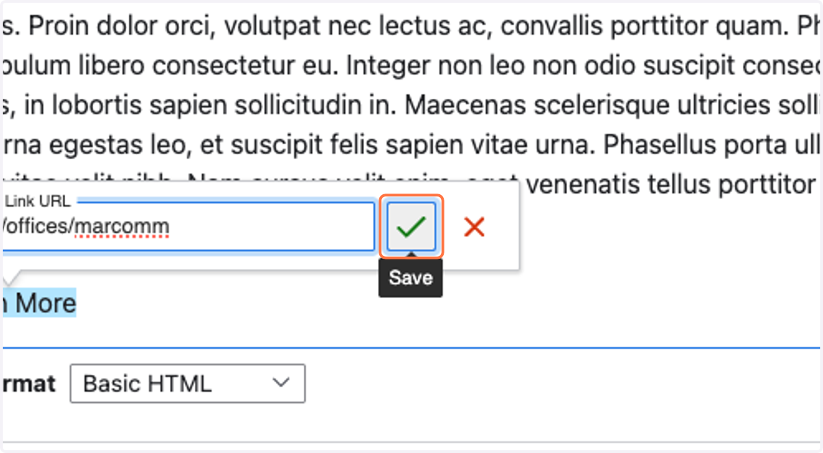 Click the green checkmark