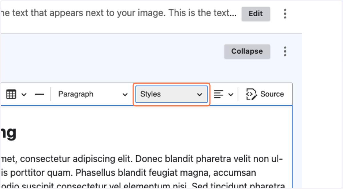 Click on Styles