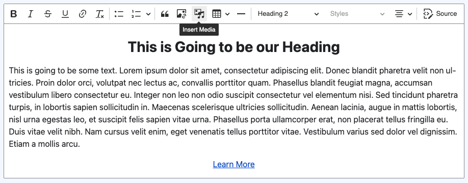 Open your WYSIWYG and click the icon for inserting media