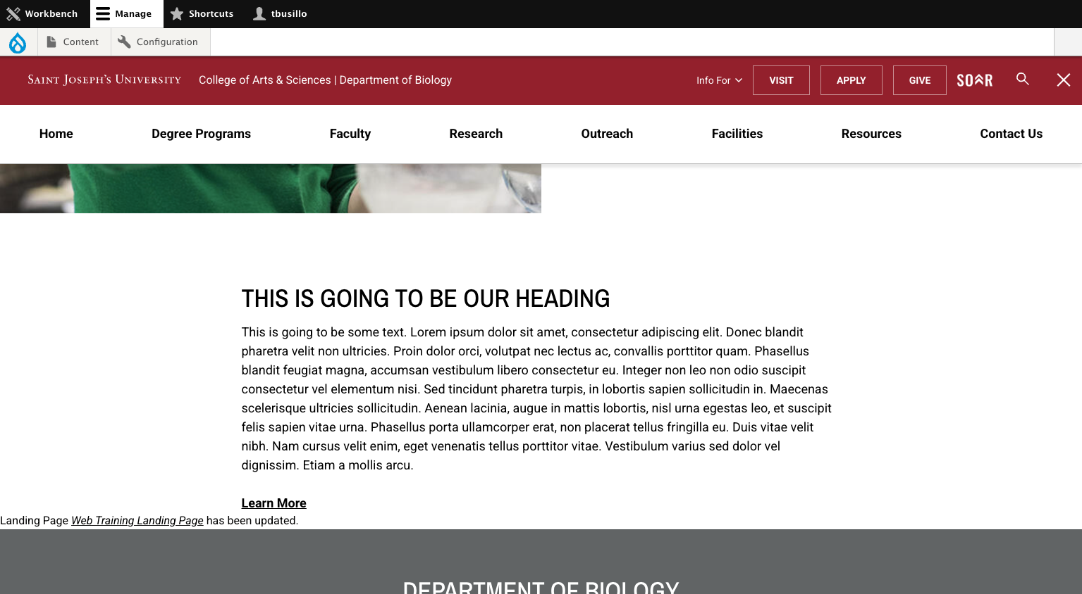 Review your new H2 heading, content and link.