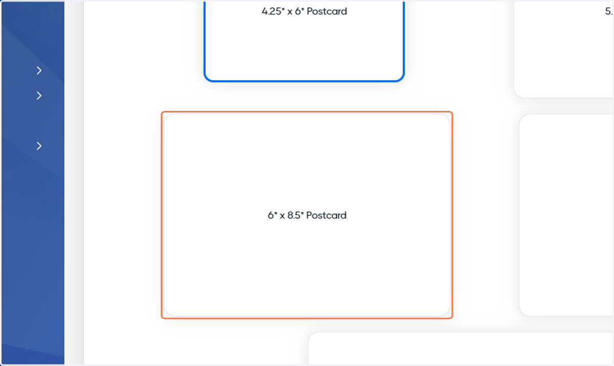 Select your mail piece size