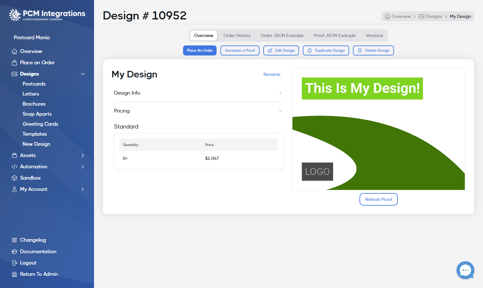 Congratulations! Your design is ready!