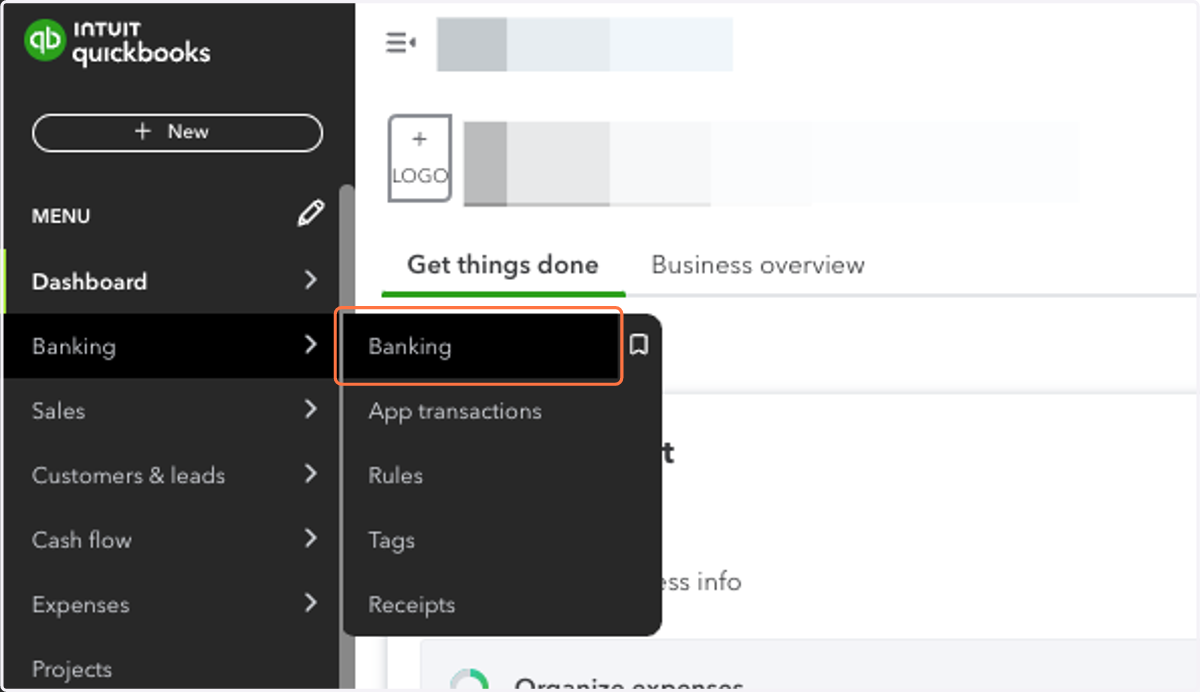 Click on Banking