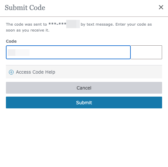 Enter Code Once Received