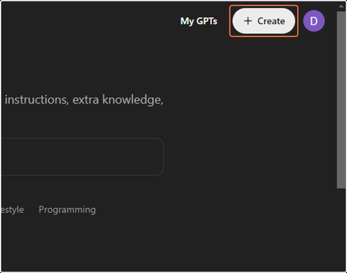 Click on Create