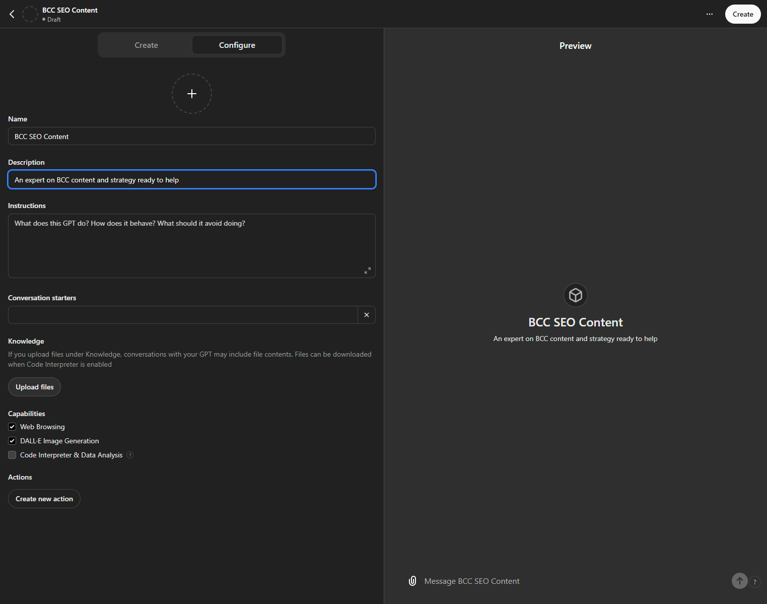 Click on "Upload files" to find and upload your data table file.