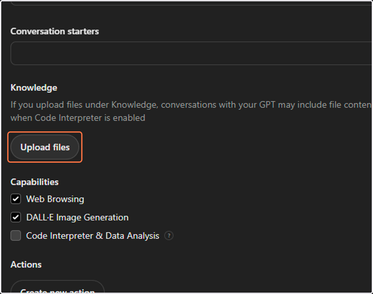 Click on "Upload files" to find and upload your data table file.