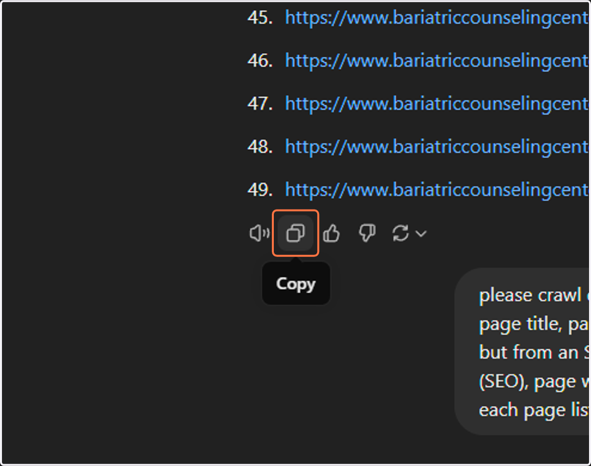 Click on Copy