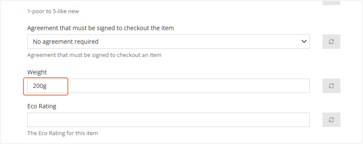Add the item weight, where possible