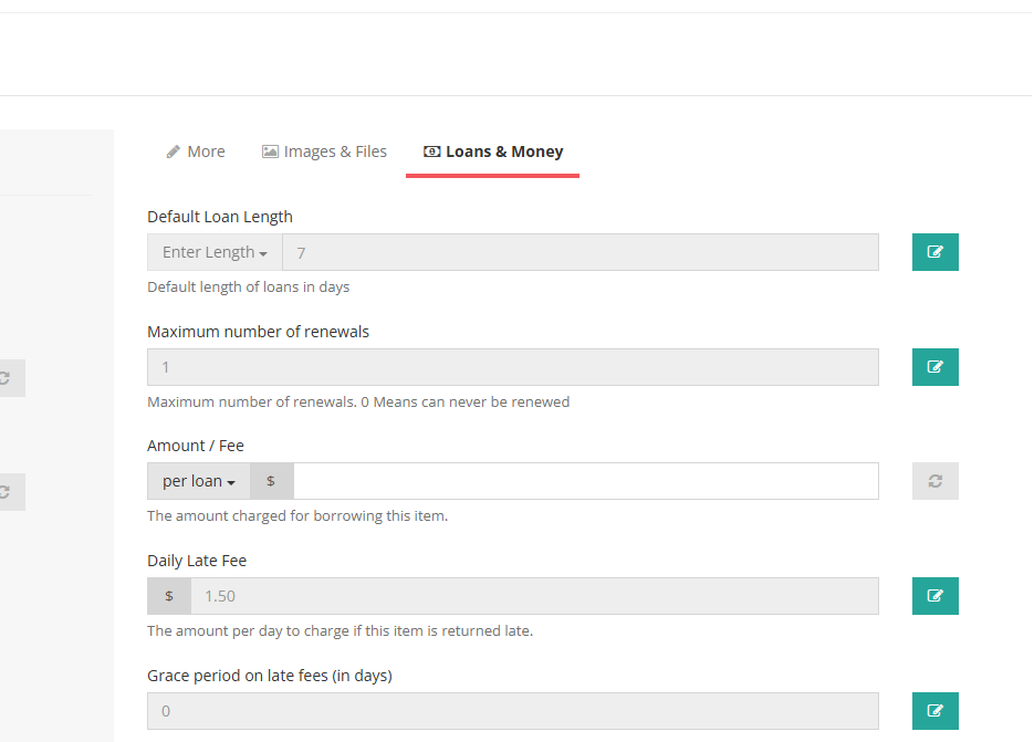 Select the 'Loans & Money' tab