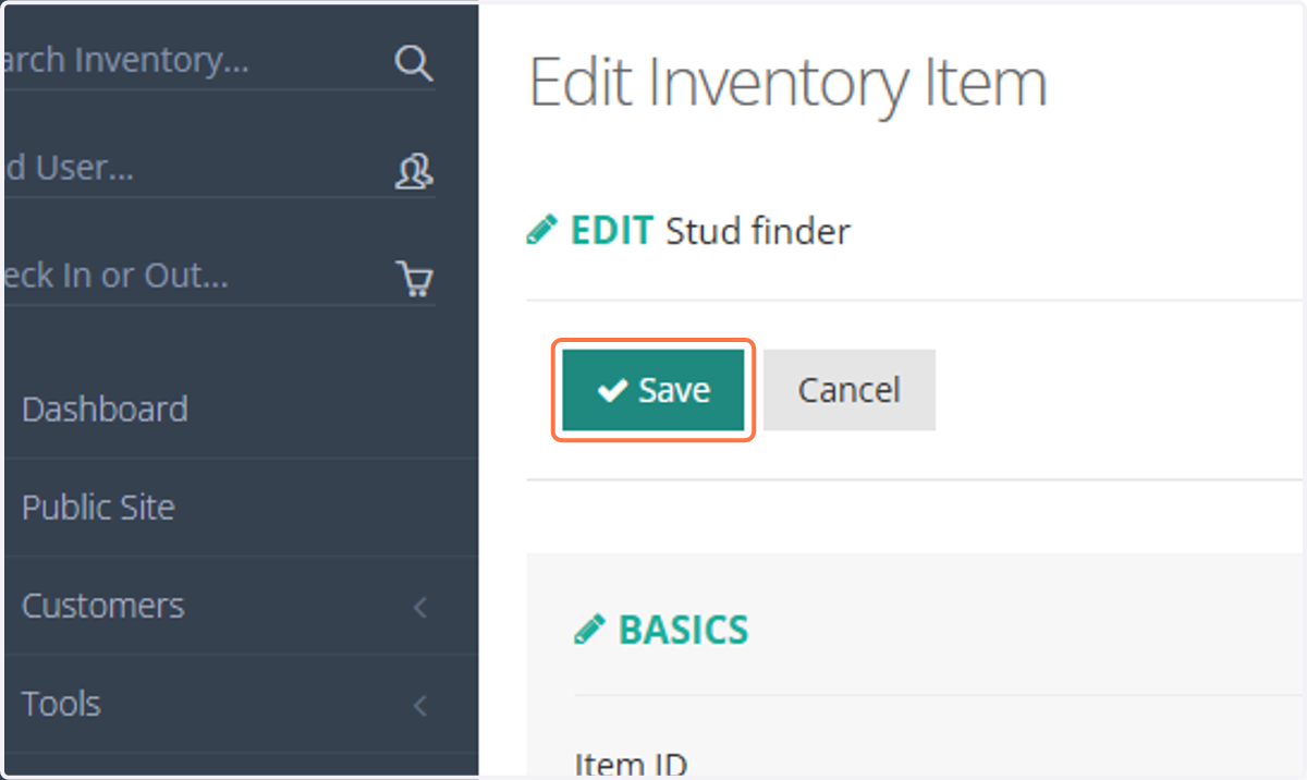 Click on Save