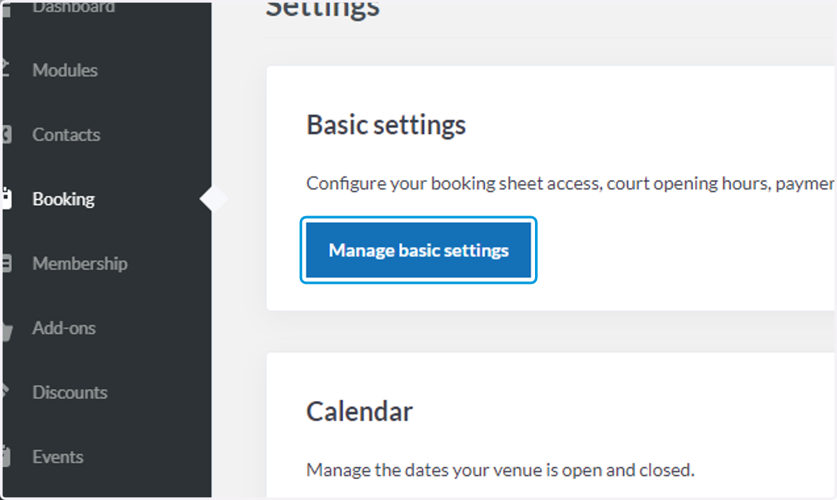 Click on Manage basic settings