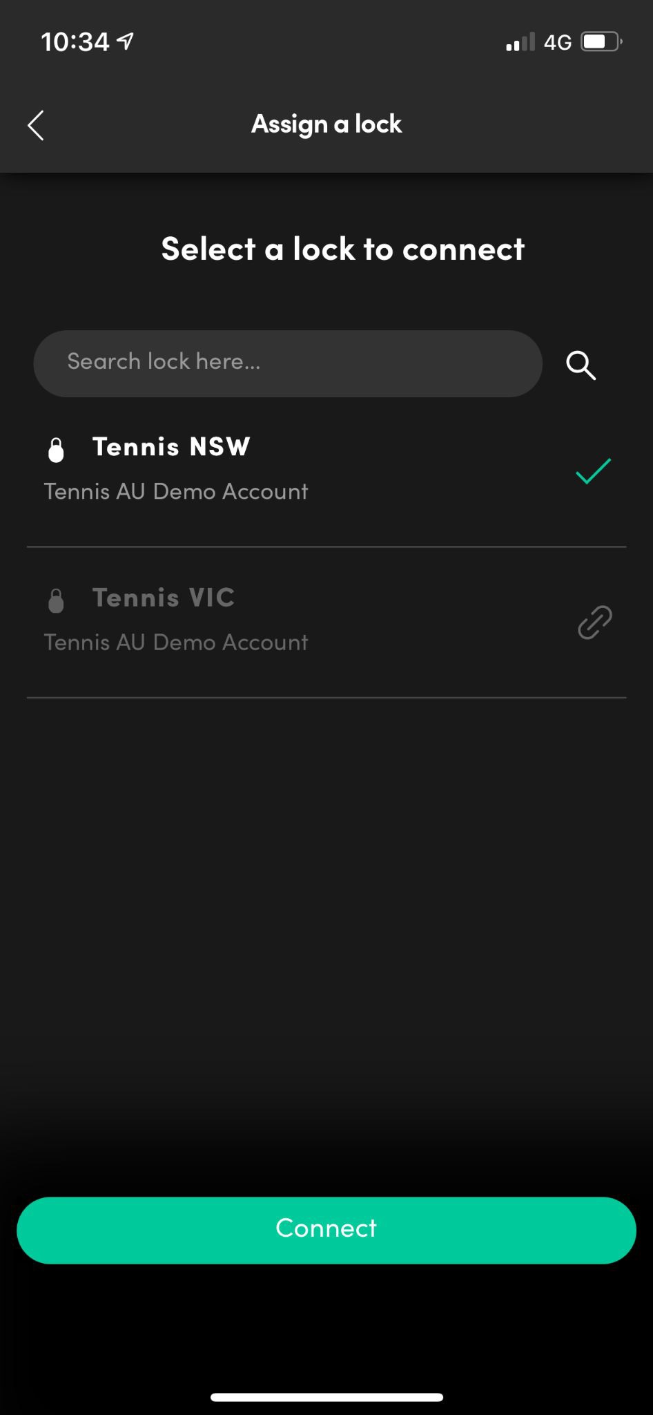 A tick will appear, then tap Connect