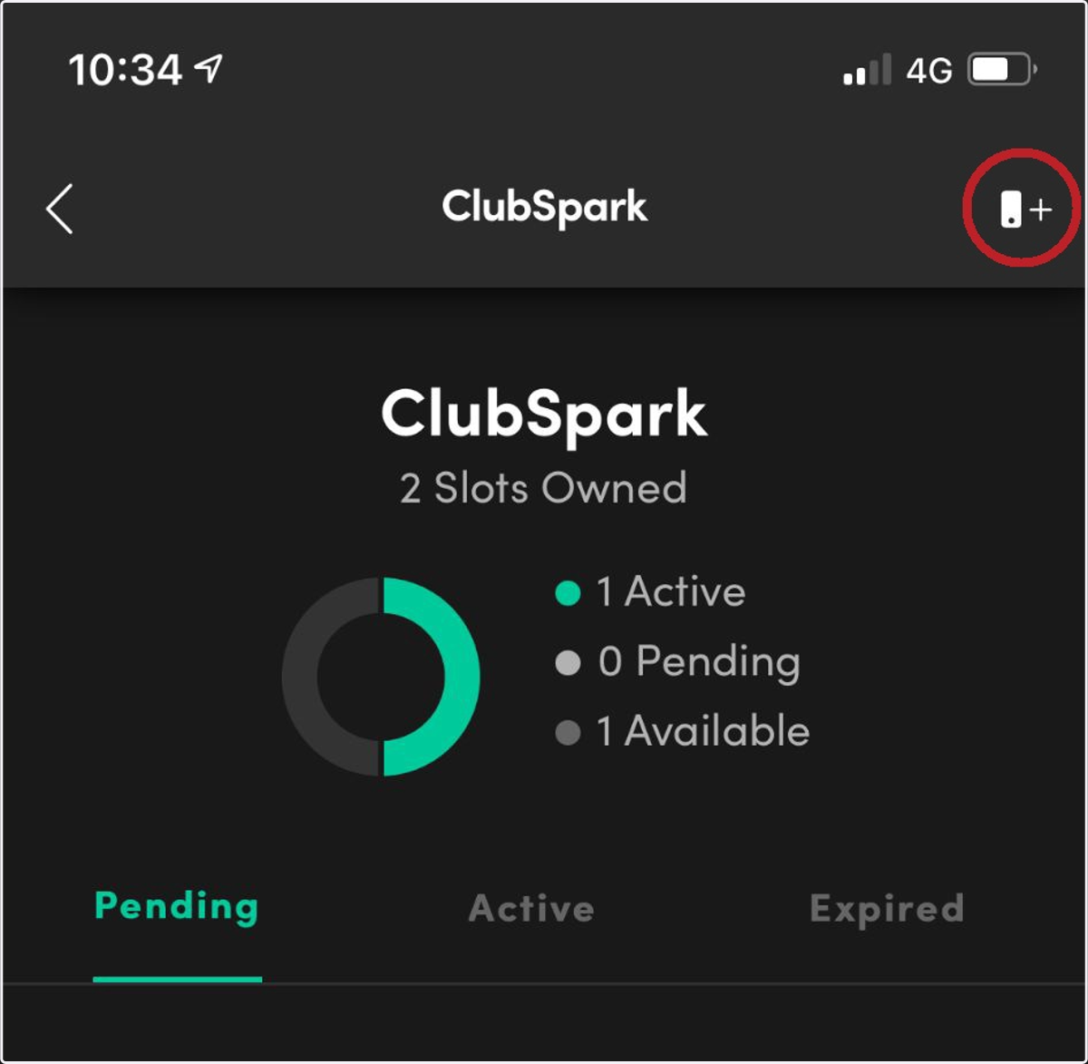 Tap the icon on the top right corner